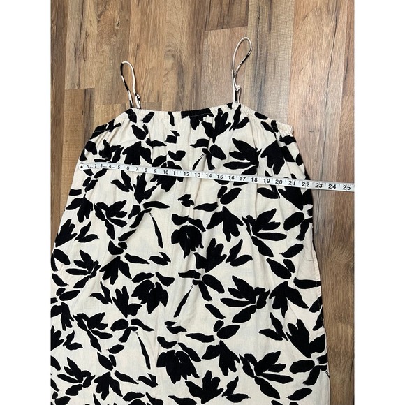 A New Day Linen Blend‎ Black White Floral Midi Dress Size XXL Pockets - Picture 9 of 9